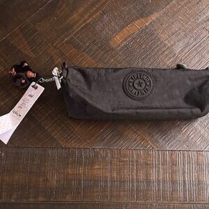 Kipling Black Pencil Pouch with Monkey Charm